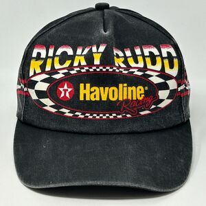 Vintage 90s Ricky Rudd NASCAR Hat Baseball Cap Black K-Products Havoline Racing